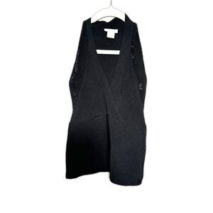 Vintage Cache Beaded V Neck Tank Knit Silk sz small racerback 90s y2k going out